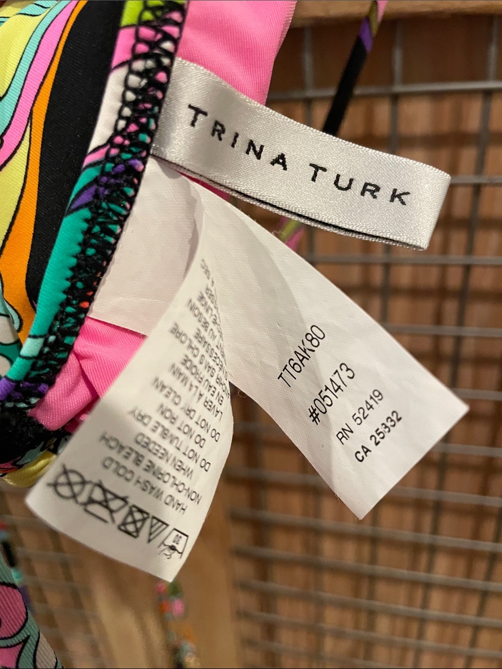 Trina Turk Black Multicolor Paisley Tie-String Bikini Top - Picture 4 of 5